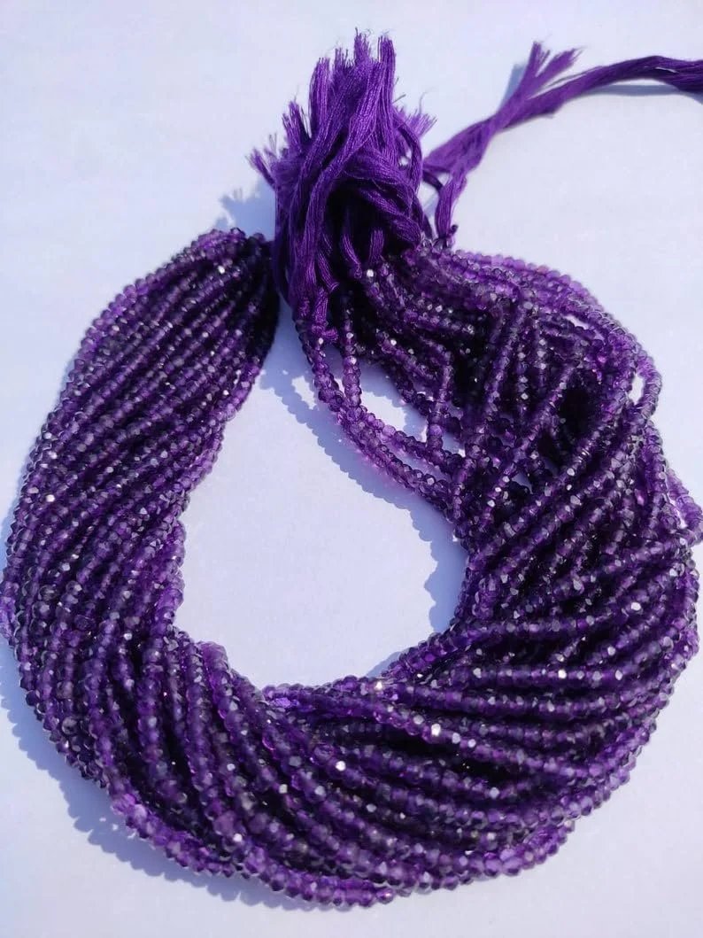 Бусины Аметист Натуральный Круглый Гладкий 3.50-4 мм Фиолетовый, фото №2