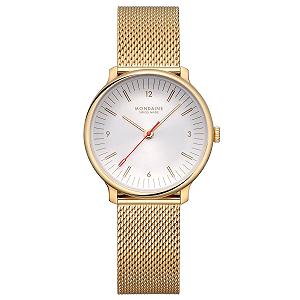 Женские часы Mondaine Doppio Золотой 33 мм MLE.33111.SM - Фото 1