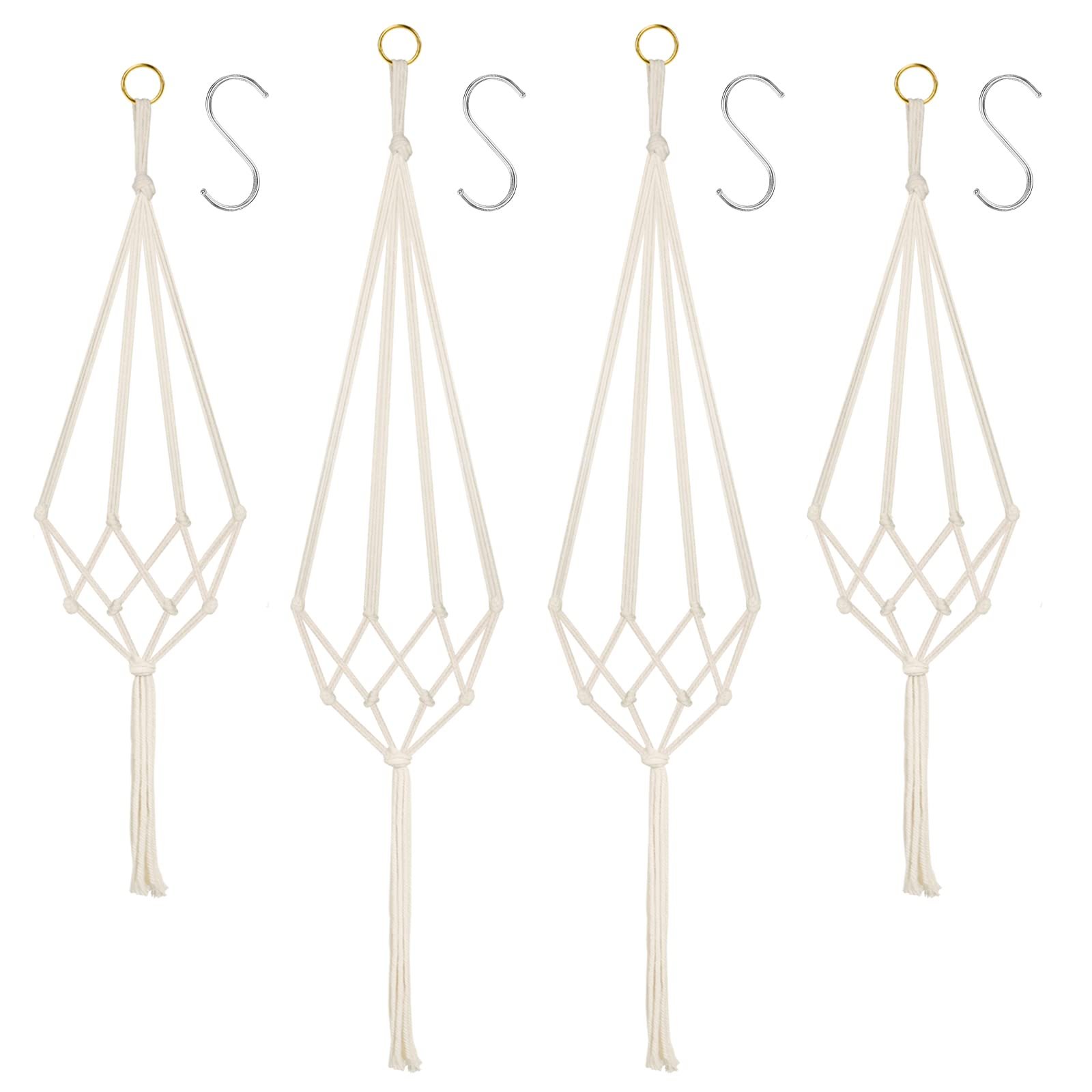 Підвісні кошики макраме Flintronic 4 шт. бавовняна мотузка, фото №1 Підвісні кошики макраме Flintronic 4 шт. бавовняна мотузка, фото №1