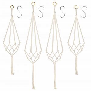 Підвісні кошики макраме Flintronic 4 шт. бавовняна мотузка - Фото 1