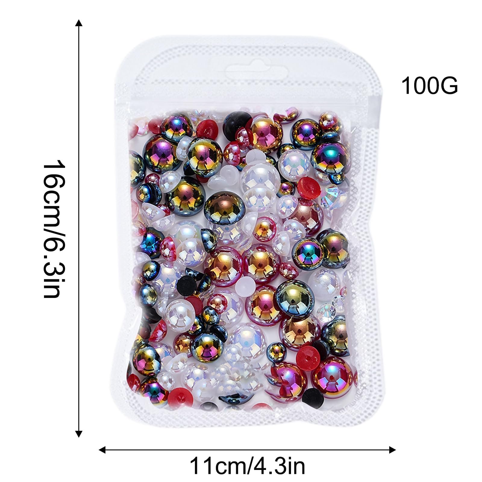 Полукруглые жемчужины для ногтей с плоской задней стороной, фото №8