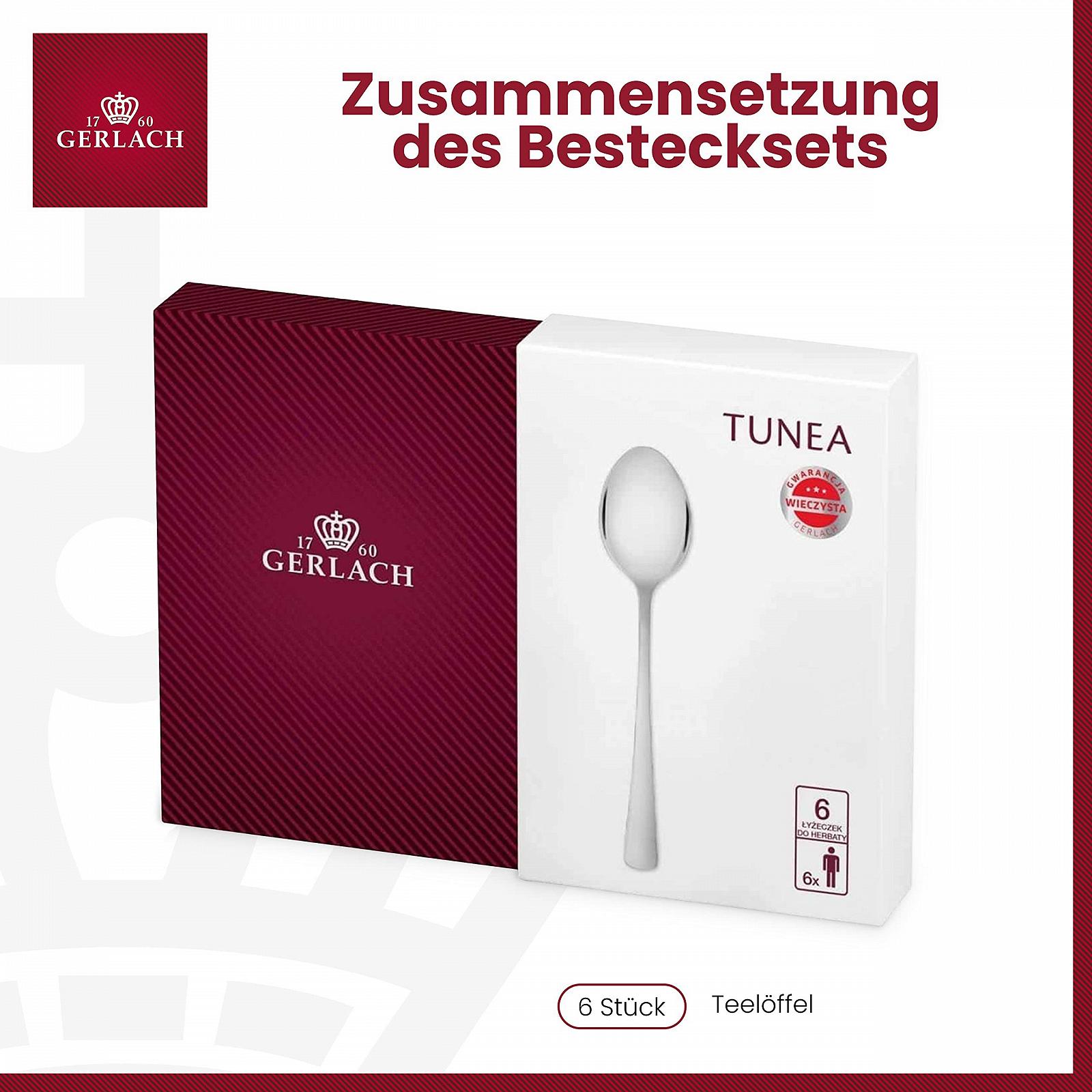 Ложка чайна Gerlach Tunea 6 шт, нержавіюча сталь, фото №4 Ложка чайна Gerlach Tunea 6 шт, нержавіюча сталь, фото №4