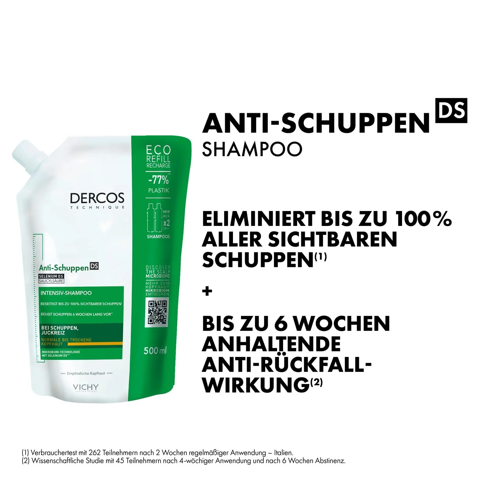 Шампунь Vichy Dercos проти лупи для нормального та сухого волосся з дисульфідом селену та саліциловою кислотою, 500 мл, фото №2 Шампунь Vichy Dercos проти лупи для нормального та сухого волосся з дисульфідом селену та саліциловою кислотою, 500 мл, фото №2