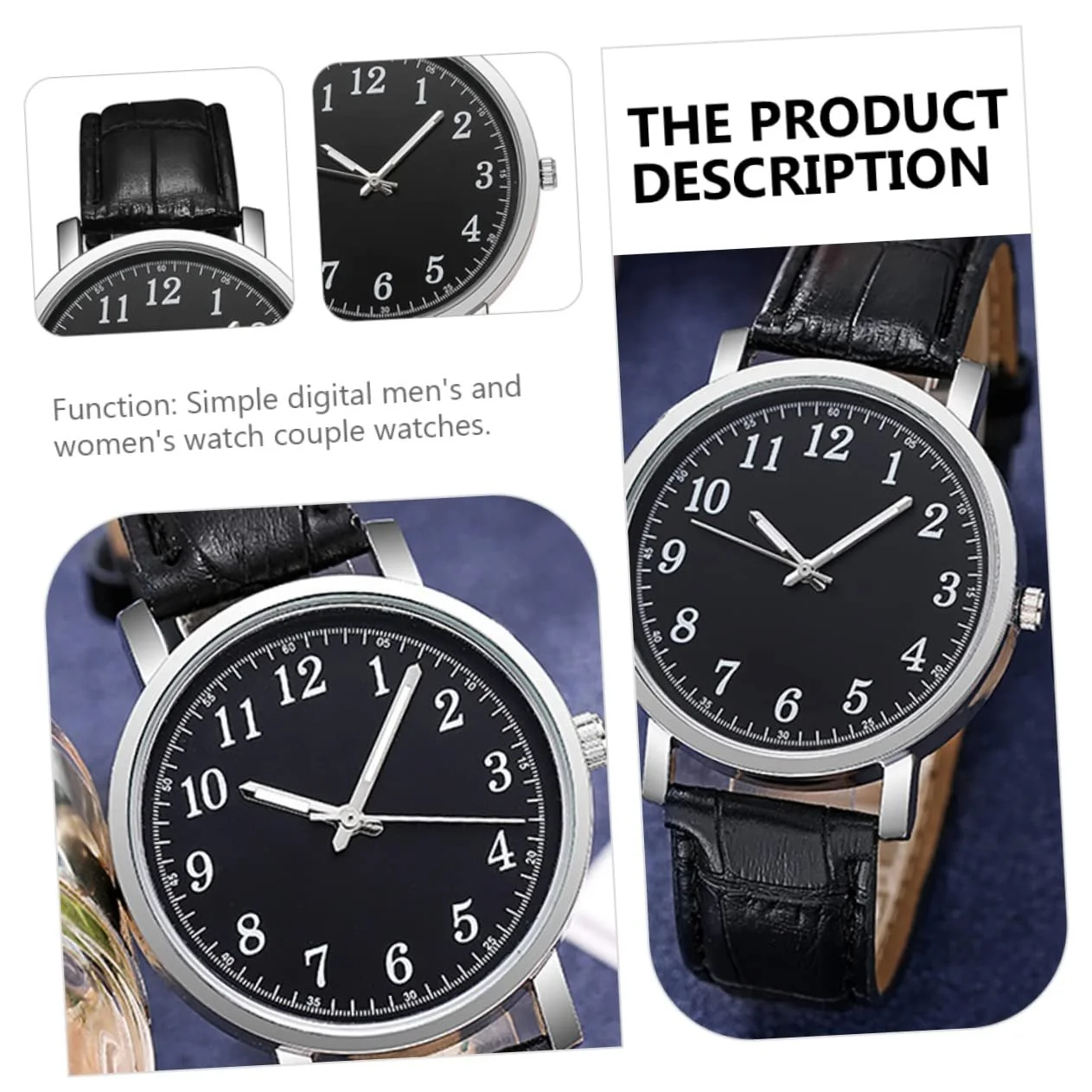 Набор часов Тип для него и для нее WRITWAA Кожа, прочный сплав, черный, Ремешок, фото №5 Набор часов Тип для него и для нее WRITWAA Кожа, прочный сплав, черный, Ремешок, фото №5