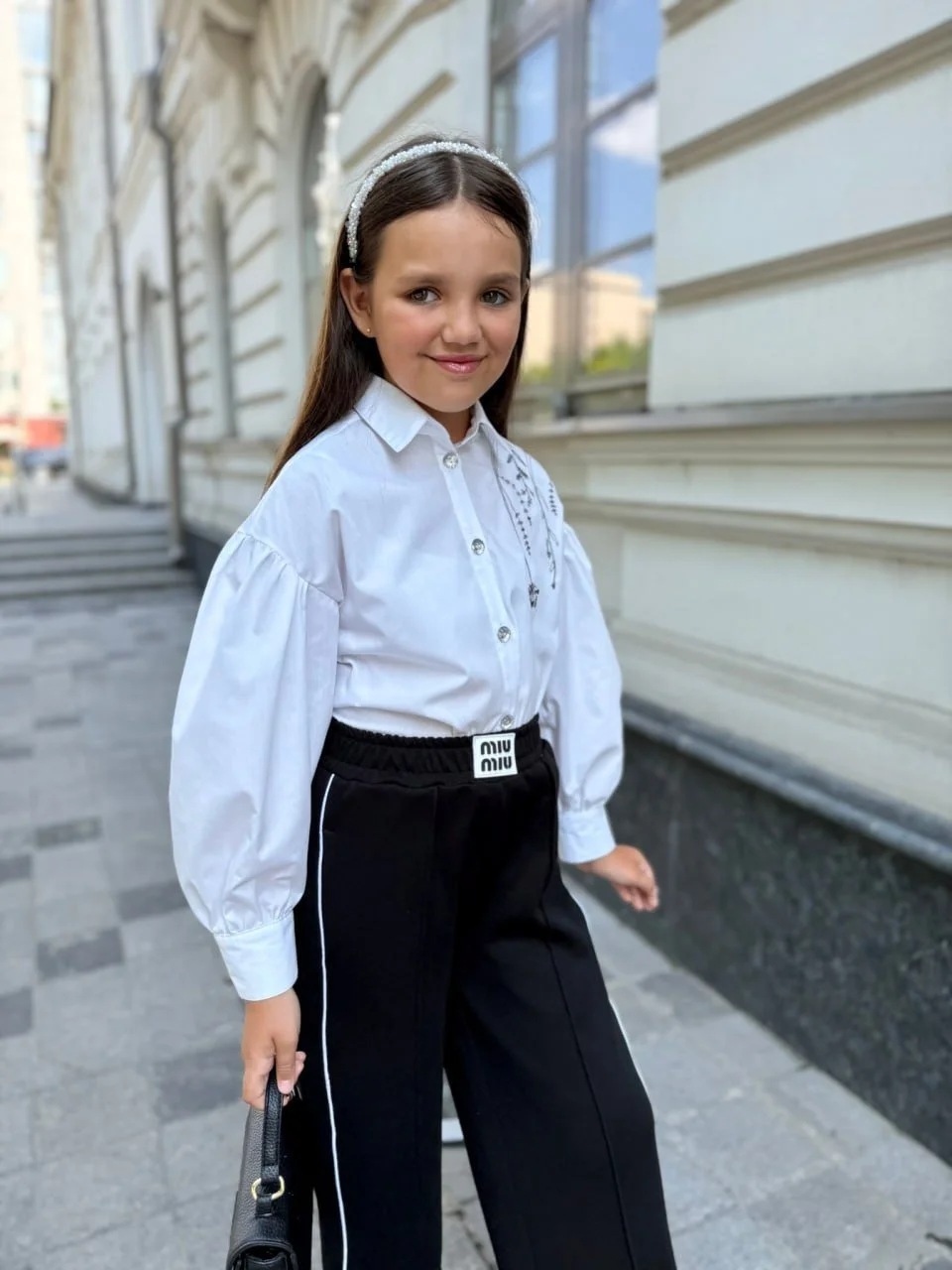 Брюки “MIU MIU” з кантом від 128 до 164 см шкільні брюки штани для дівчинка, фото №4