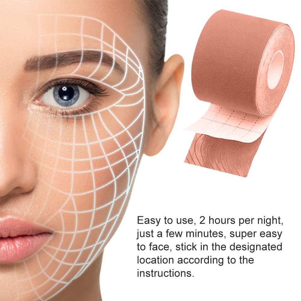 Стрічка для підтяжки обличчя Бежева, 2,5 см x 5 м, фото №4