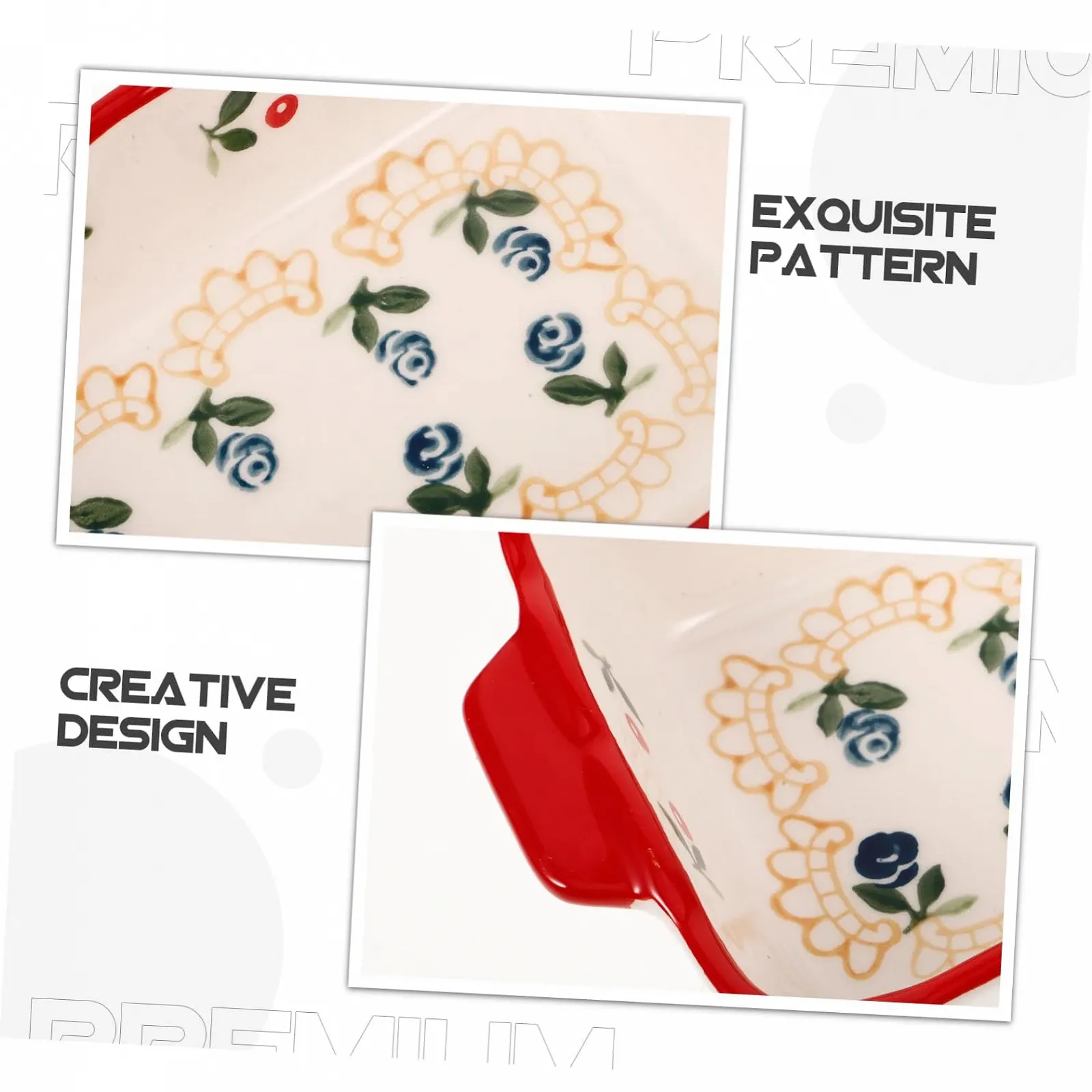 Форма для запекания керамическая прямоугольная с ручками, фото №8