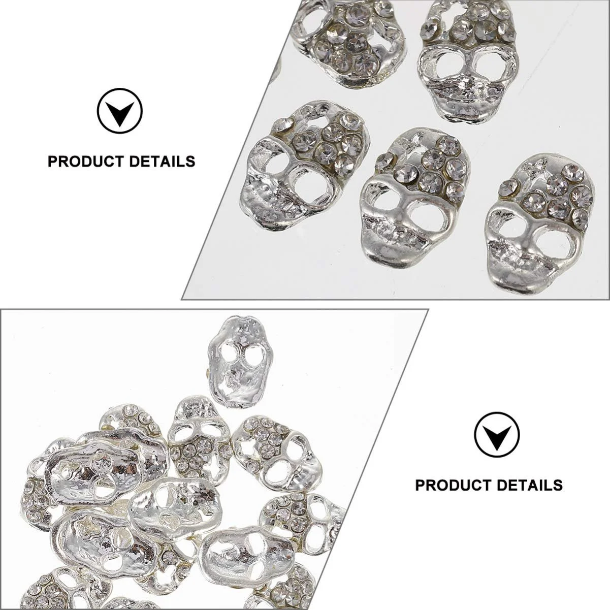 Заклепки для ногтей Череп FRCOLOR 3D Голова призрака 20 шт., фото №9