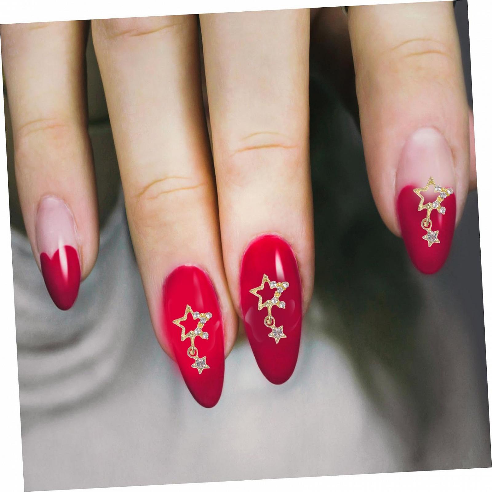 Прикраса для нігтів Металеві зірки 30 шт. Золото та срібло, фото №9