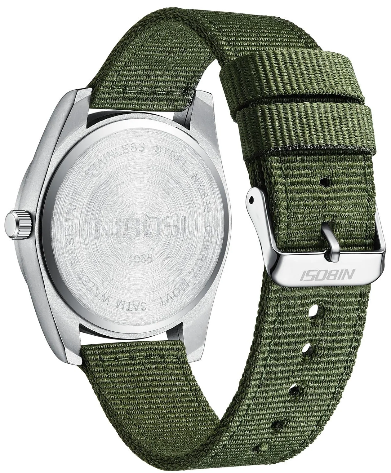 Аналоговые кварцевые часы NIBOSI Зеленый, фото №3