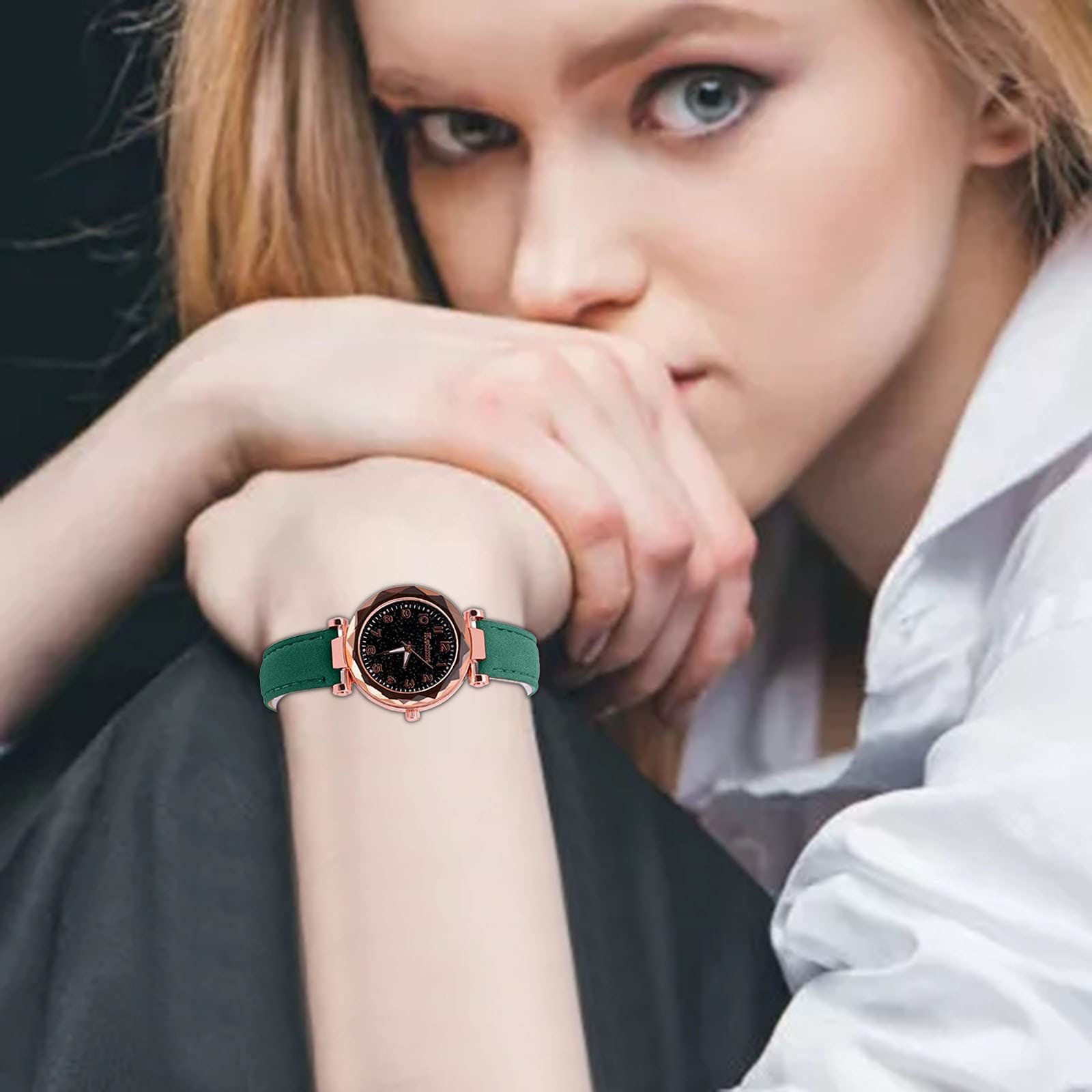 Женские Аналоговые Кварцевые Часы Generisch Звездное Небо Ремешок из нержавеющей стали, фото №2