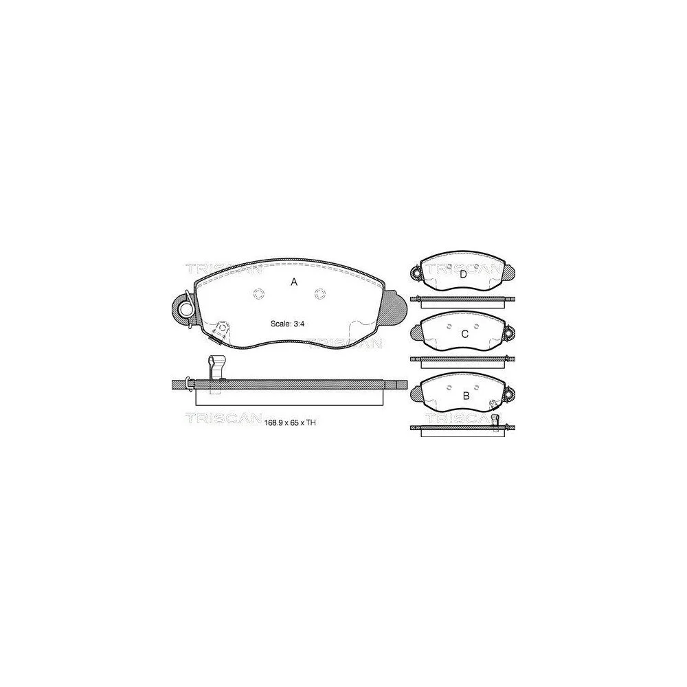 Комплект гальмівних колодок, дискове гальмо TRISCAN 8110 16007 для FORD, передній міст, фото №1