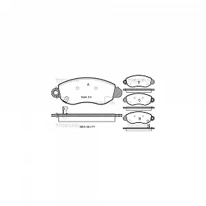 Комплект гальмівних колодок, дискове гальмо TRISCAN 8110 16007 для FORD, передній міст - Фото 1