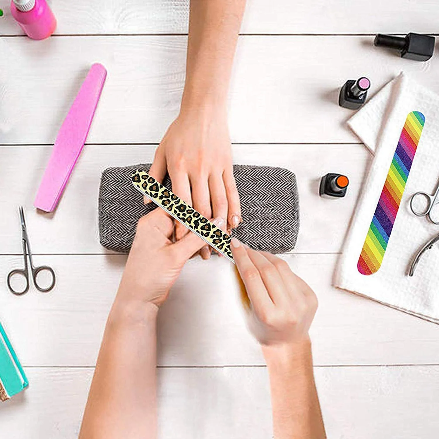 Пилка для нігтів Wendergo Professional Colorful двостороння, зернистість 100/180, 12 шт., фото №6