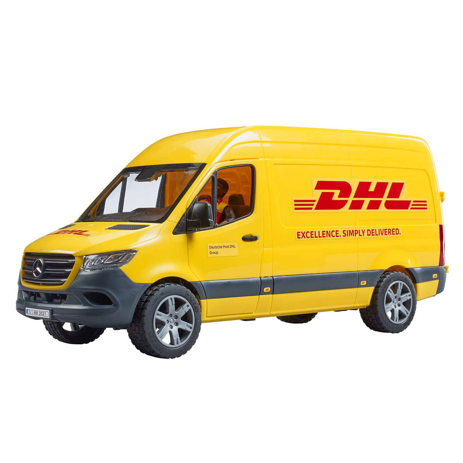 брод MB Sprinter DHL С водителем Включая сетку С пакетами 1:16 Транспортное средство для перевозки Shipping & Logistics Parcel Service Van, фото №4