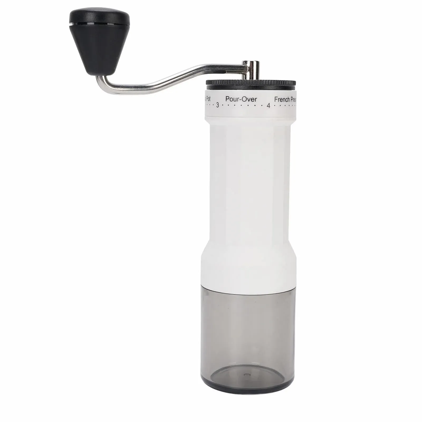 Ручная кофемолка 40 Einstellbare Einstellungen Портативная для кофейных зерен для кемпинга и офиса BLACK WHITE, фото №5 Ручная кофемолка 40 Einstellbare Einstellungen Портативная для кофейных зерен для кемпинга и офиса BLACK WHITE, фото №5
