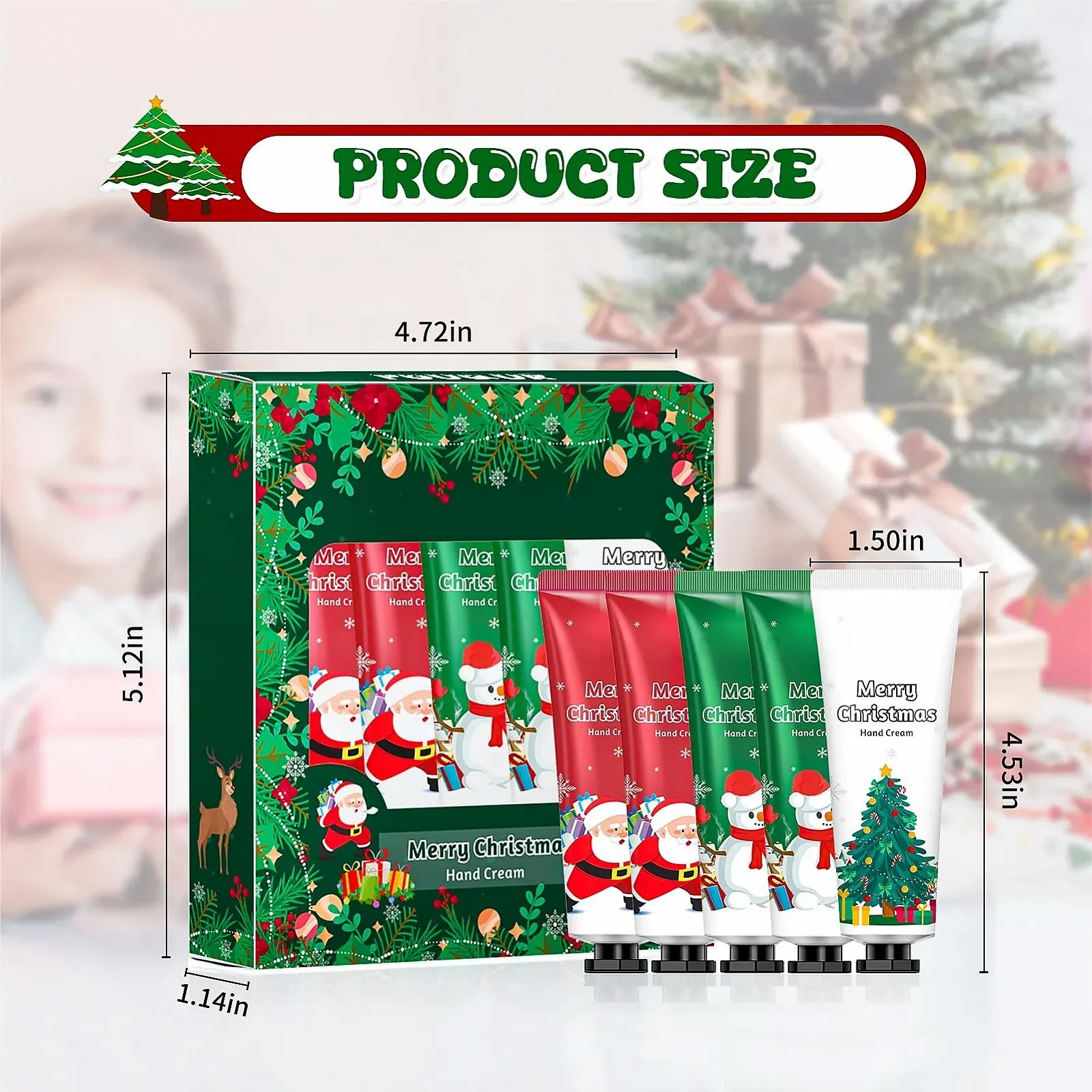 Міні Набір Різдвяних Кремів для Рук, Зволожуючий Догляд за Руками для Жінок - 5 x 30 мл, фото №6