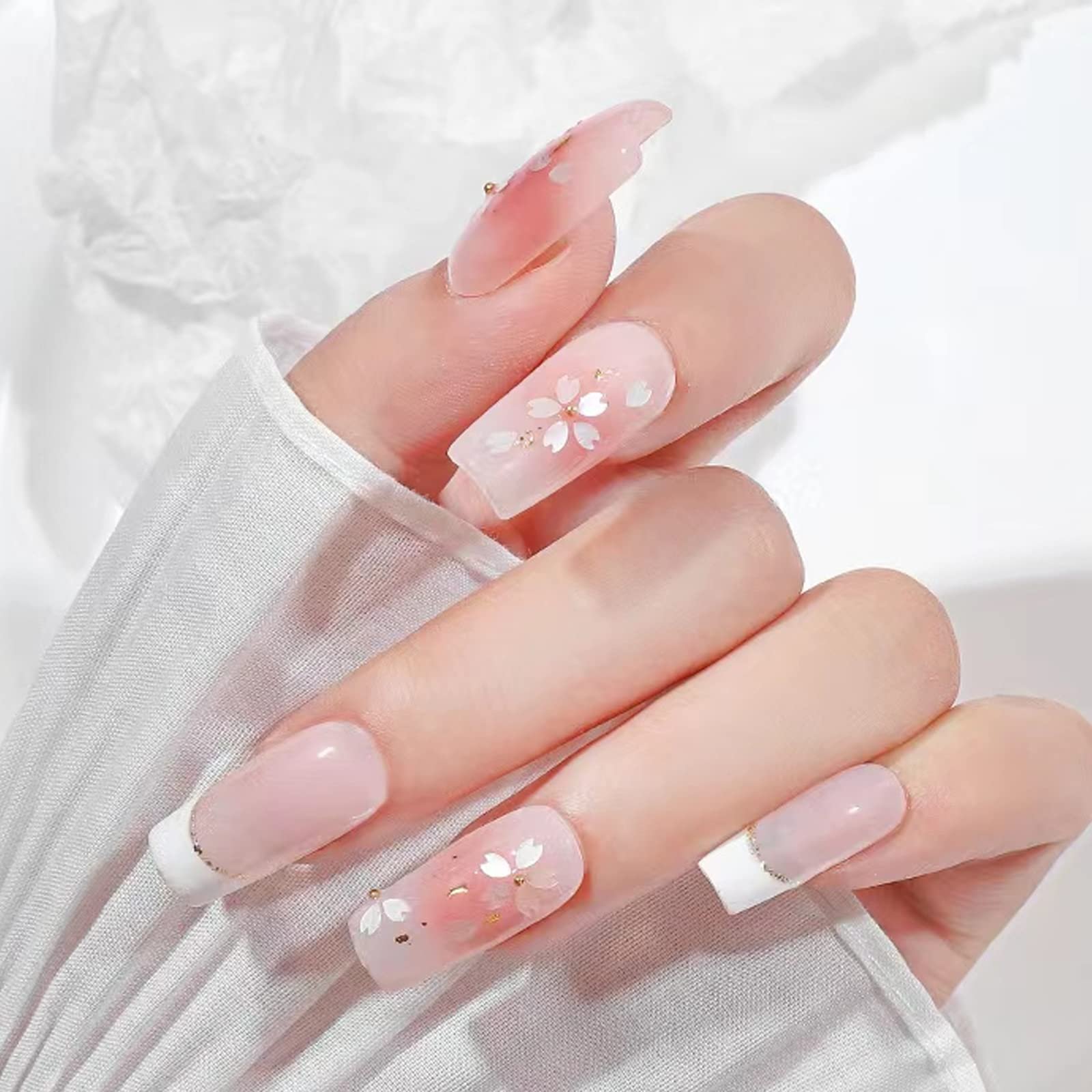 Блестки для ногтей Цветы вишни 1 коробка 12 ячеек Блестки для ногтей со стразами и шариками из стали Золотой Серебряный DIY Дизайн ногтей Аксессуары для женщин и девушек, фото №5