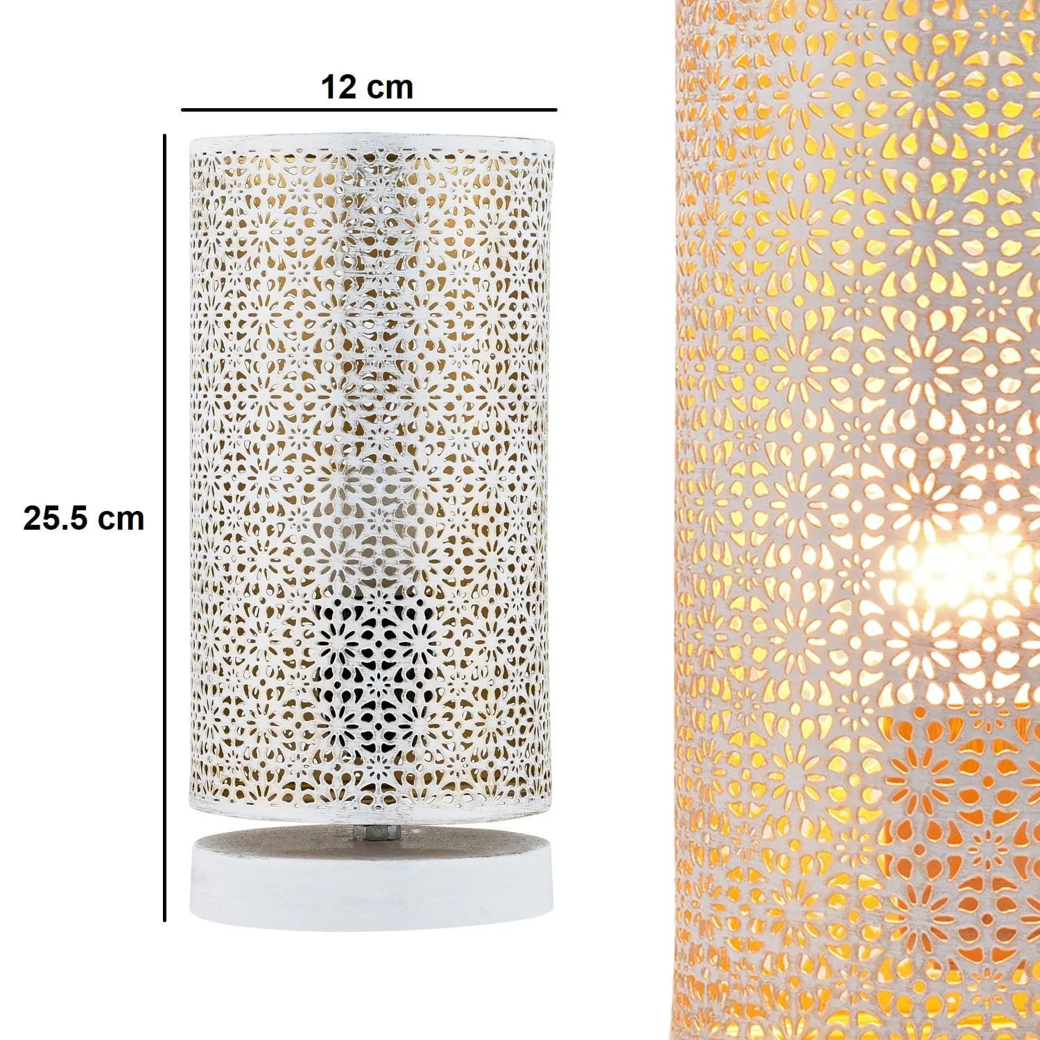 Настільна лампа Marrakech Tuza 25 см метал E27 Біла, фото №5