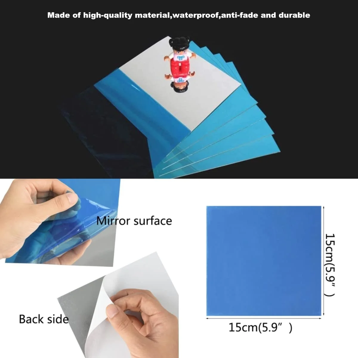 Наклейки на стіну Квадратні дзеркальні 15 см x 15 см 24 шт. 3D мозаїка DIY декор, фото №3 Наклейки на стіну Квадратні дзеркальні 15 см x 15 см 24 шт. 3D мозаїка DIY декор, фото №3