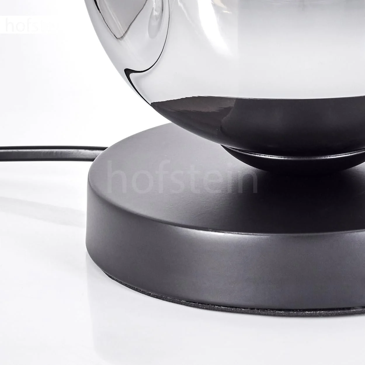 Настільна лампа Ripoll Метал/Скло Сучасний дизайн Ø 15 см Перемикач на кабелі 1 x E27 Без лампи Чорний/Хром/Прозорий, фото №7