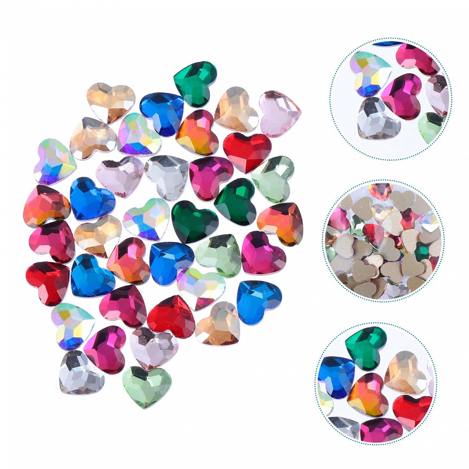 Стразы для ногтей в форме сердца FRCOLOR, 50 шт., фото №5
