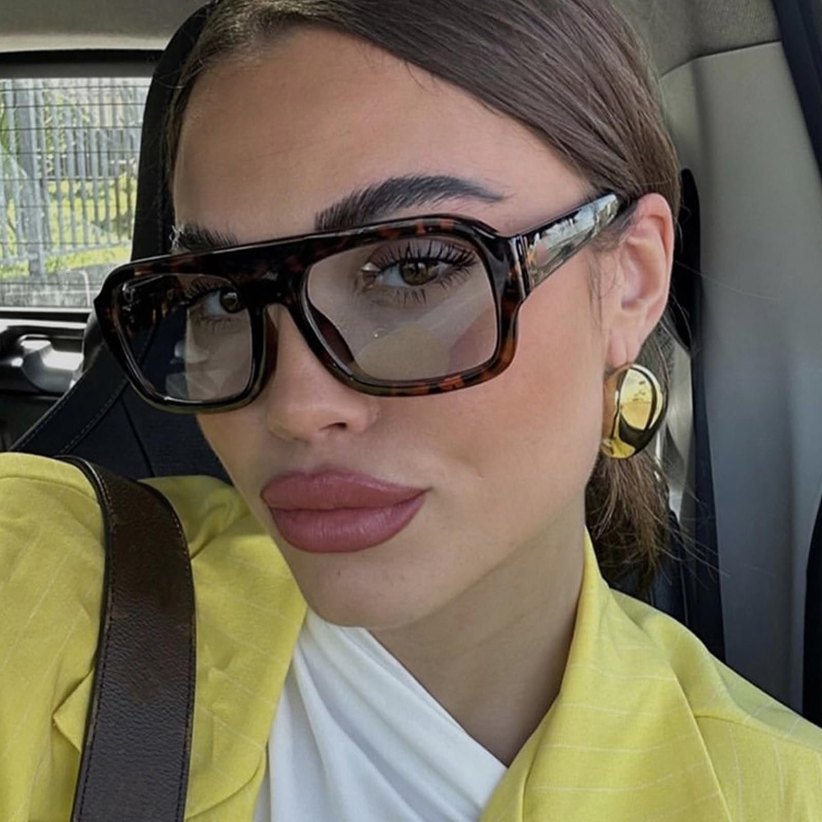 Модні квадратні сонцезахисні окуляри Laurinny для жінок Ретро 70-х Авіатори, фото №5