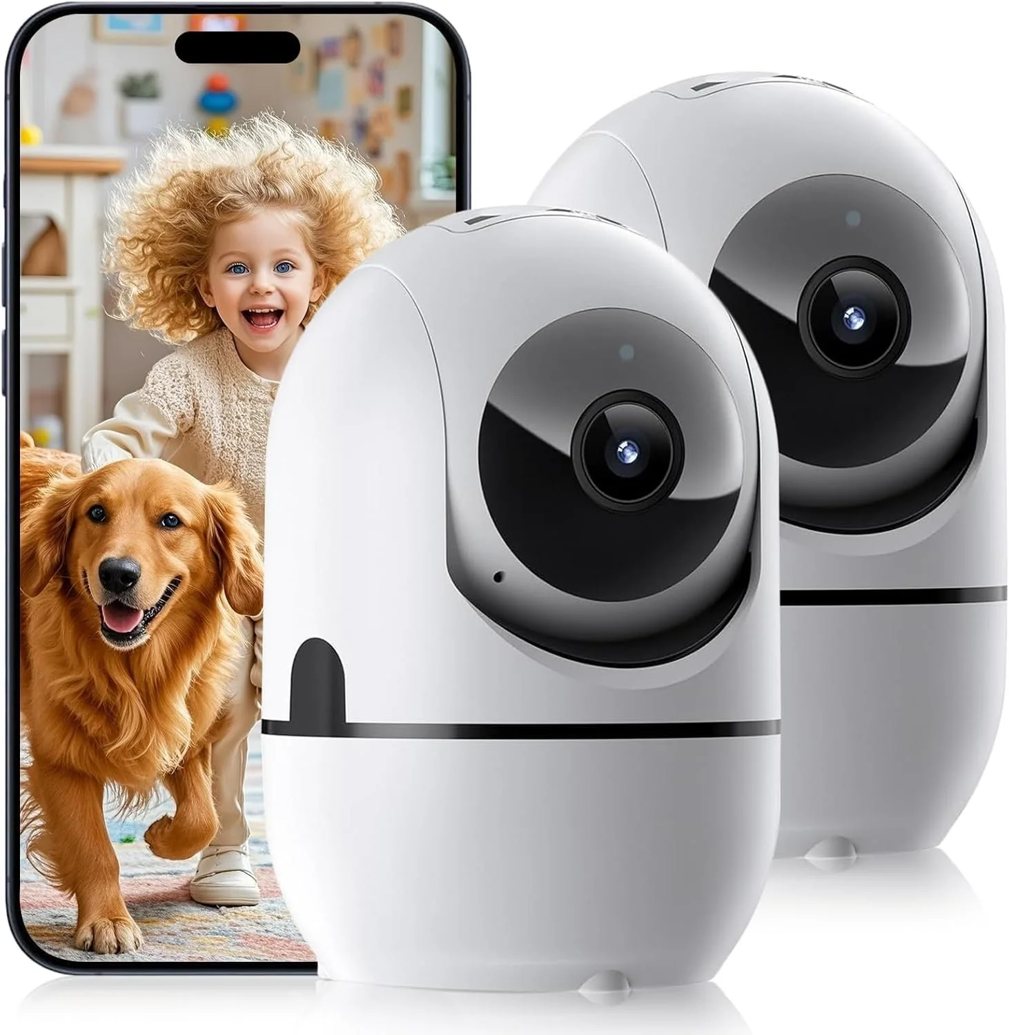 Камера відеоспостереження 5G/2.4G WiFi 360° Baby Monitor Motion Sensor 2-Way Talk Night Vision TF, фото №1