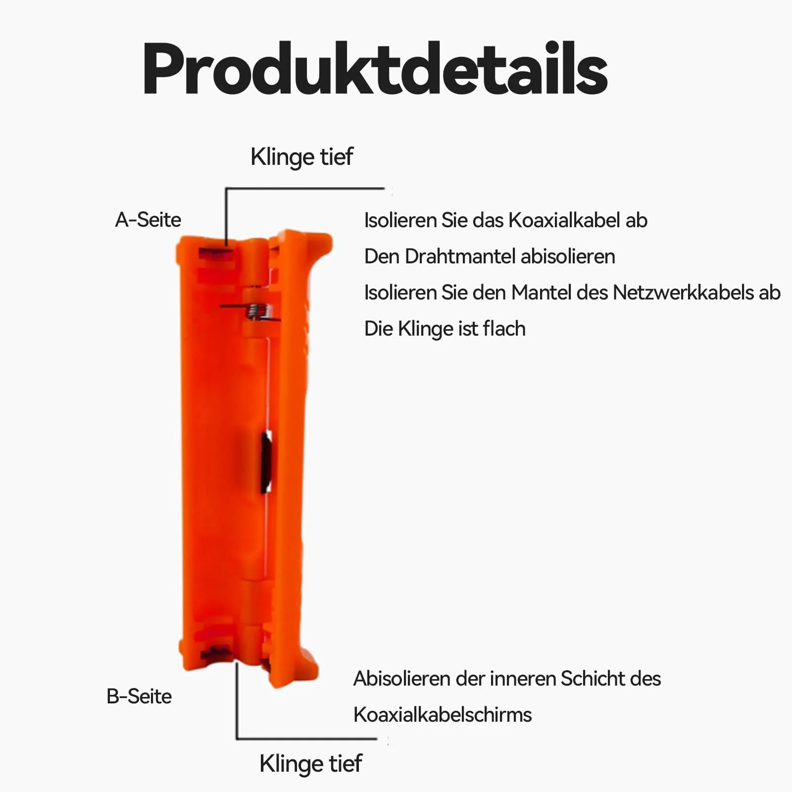 Плоскогубці універсальні для коаксіального кабелю 2-8 мм червоний, фото №4