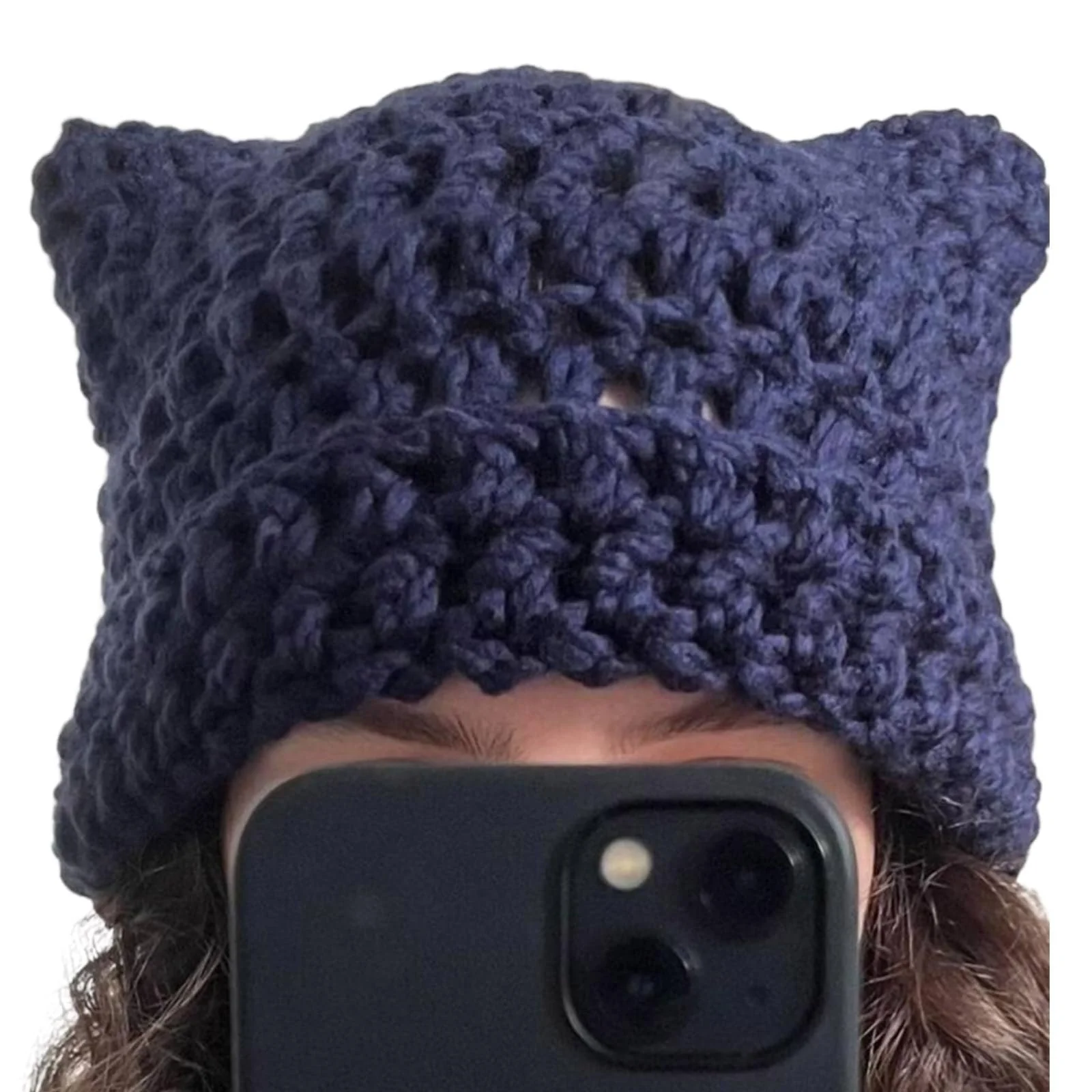 Шапка-бини Ldabrye Белый Котик Вязаная, фото №1 Шапка-бини Ldabrye Белый Котик Вязаная, фото №1