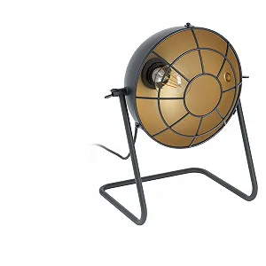 Настільна лампа EGLO Treburley Industrial Vintage сталева чорна золота E27 - Фото 1