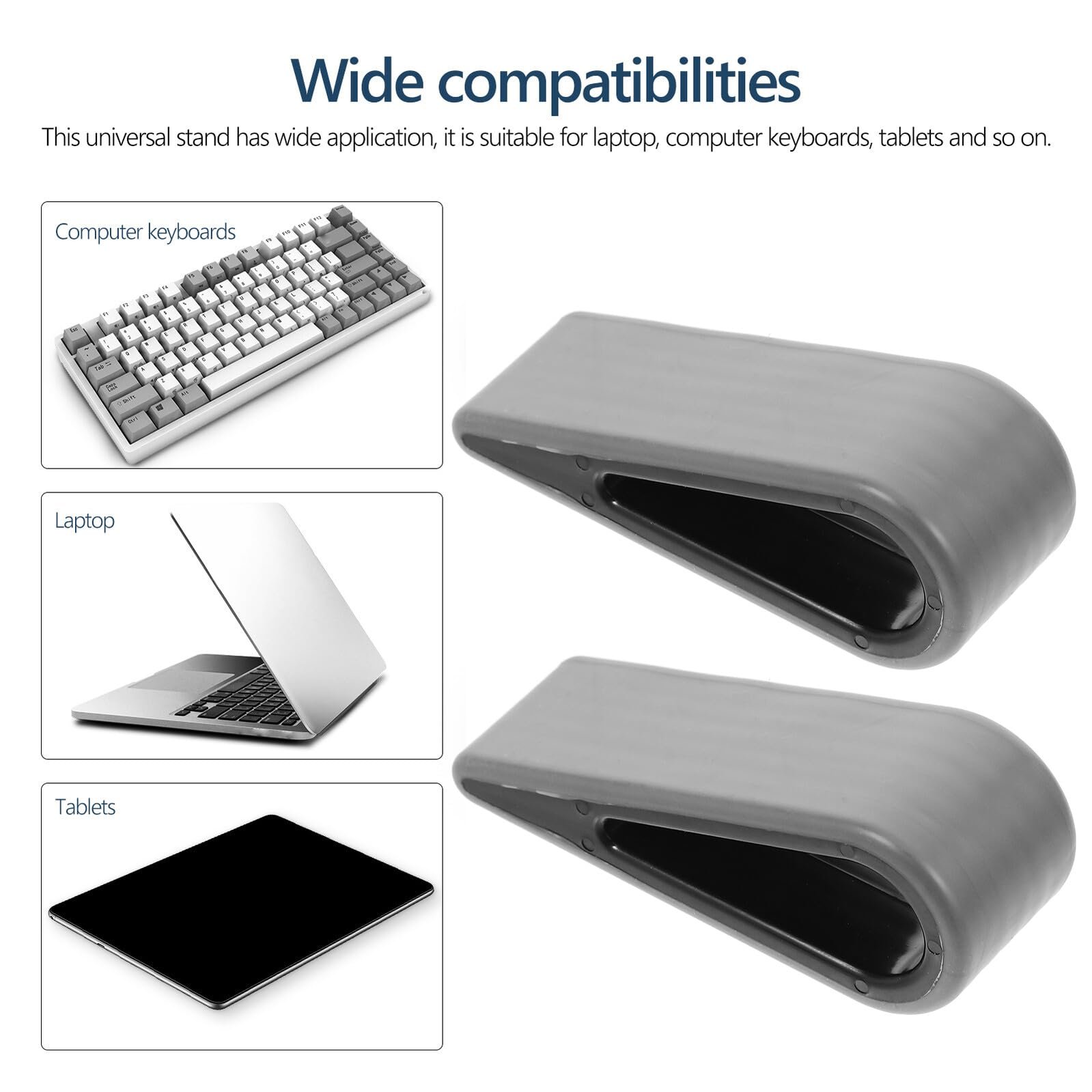 Подставка для ноутбука регулируемая (2 шт.) Пластик с нескользящим силиконом Легкая Портативная, фото №7