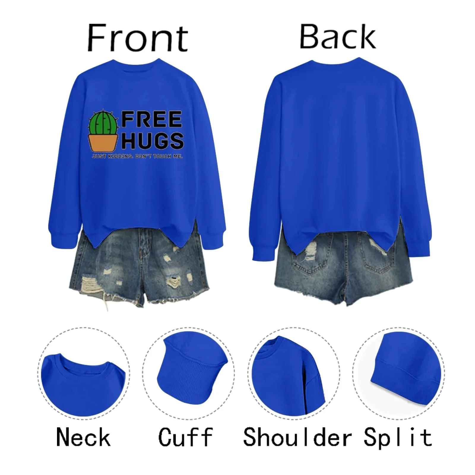 Жіноча толстовка Generisch з довгим рукавом, бавовняна, фото №2