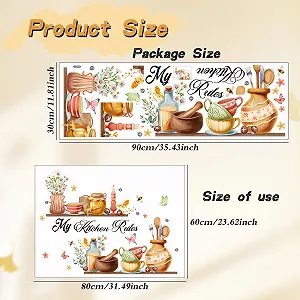 Наклейка на стіну Kitchen Tableware Teapot 80 х 60 см synthetic.ua - Фото 1