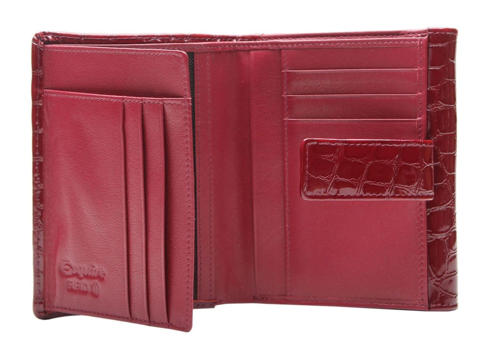 Кошелек кожаный Esquire Nice RFID Protection 12.5 см, красный, RFID кошелек, фото №2