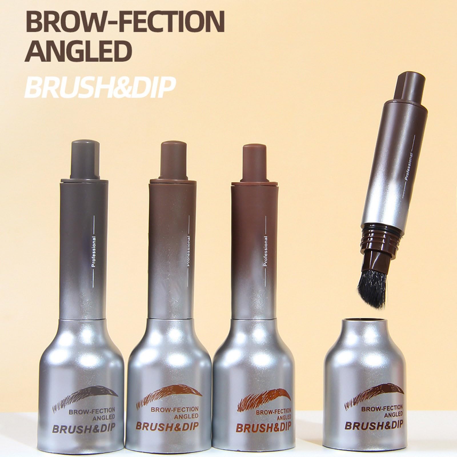 Щітка для брів Brow Fection Кутова Щітка та Помадка Водостійкий Олівець Чорний (01), фото №6
