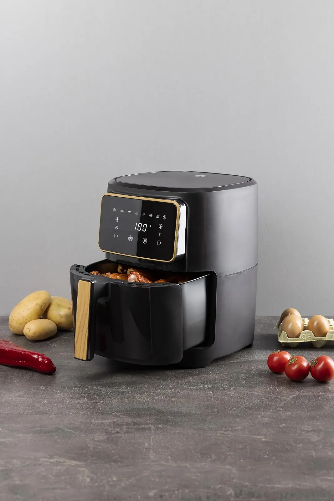 Мультипечь BERGNER Charcoal без PFAS 1800 Вт 6.9 л 8 программ Керамическое покрытие 80-200 °C Антрацит, фото №2 Мультипечь BERGNER Charcoal без PFAS 1800 Вт 6.9 л 8 программ Керамическое покрытие 80-200 °C Антрацит, фото №2