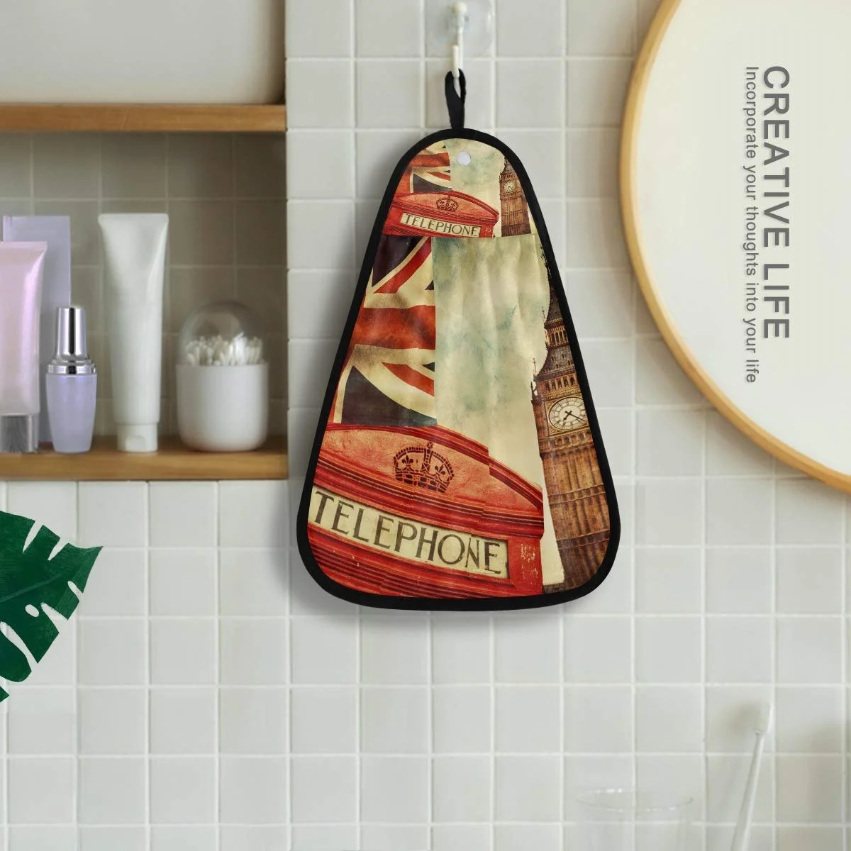 Полотенце Vintage UK London Symbol Big Ben 42 x 31 см быстросохнущее впитывающее полиэстер и хлопок, фото №4