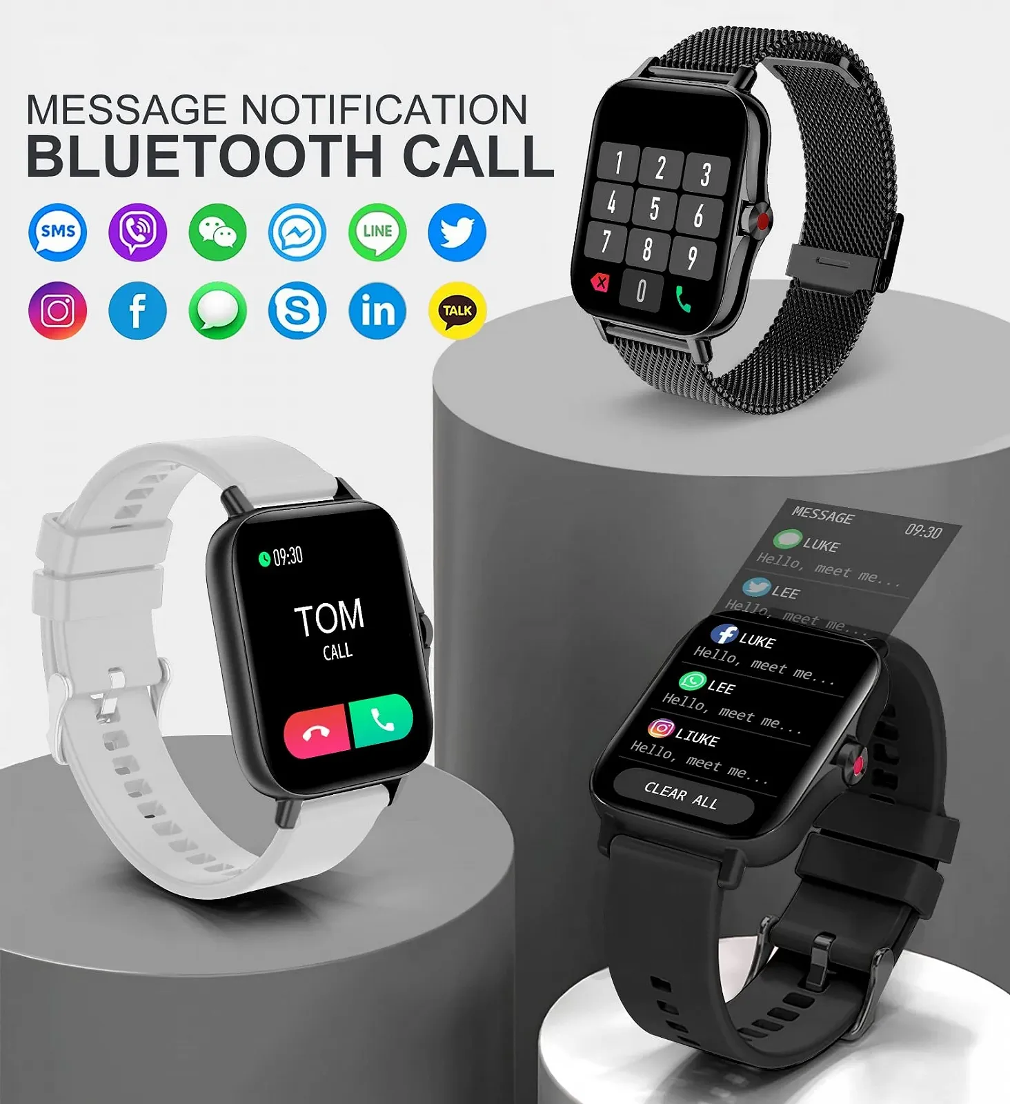 Смарт-годинник Iaret, 1,7-дюймовий сенсорний екран, фото №2 Смарт-годинник Iaret, 1,7-дюймовий сенсорний екран, фото №2