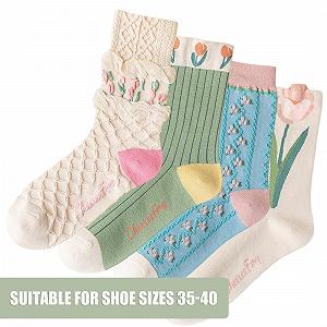 Женские гольфы Разноцветные (4 пары) synthetic.ua - Фото 1