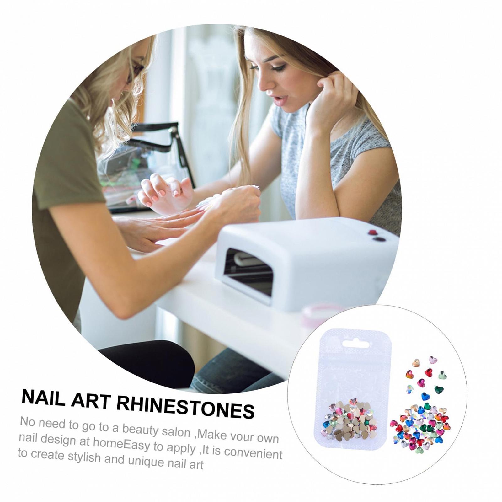 Стразы для ногтей Сердце 100 шт. Разноцветные украшения для маникюра, фото №8