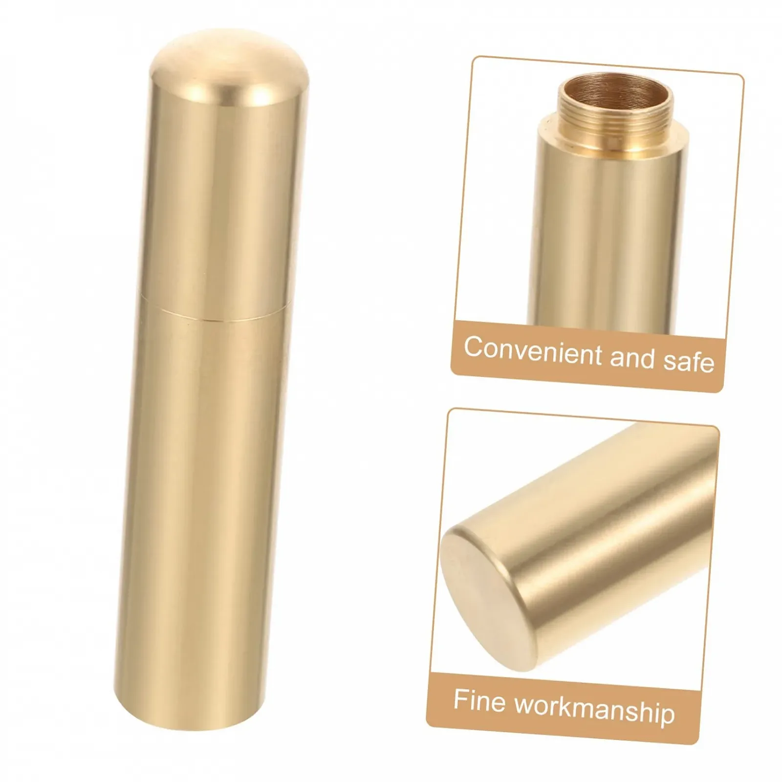 Контейнер HONMEET Малий олов'яний для виживання Латунний, фото №7