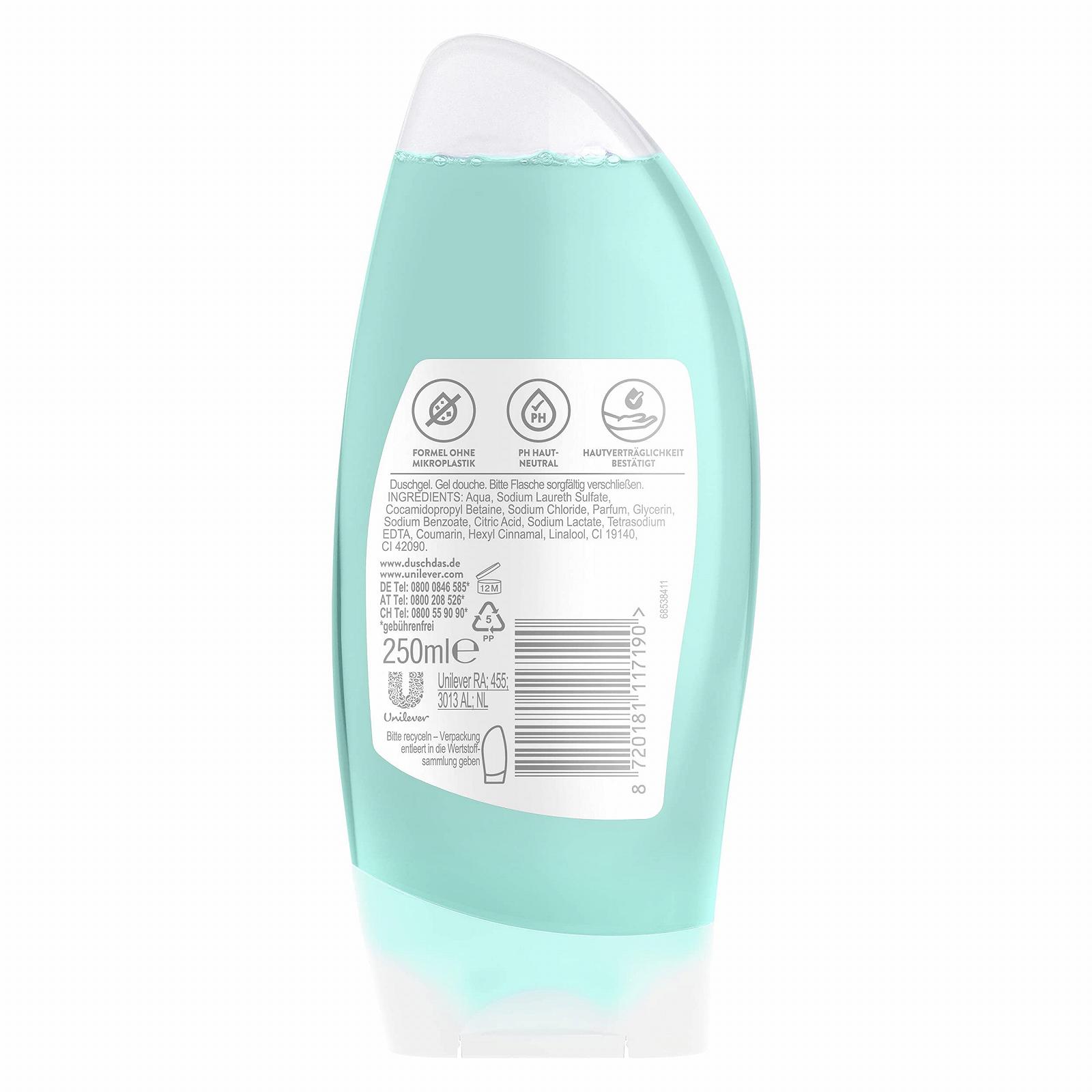 Гель для душу Duschdas Sommer Frische Limited Edition аромат кокосової води 6 x 250 мл 1500 мл, фото №3