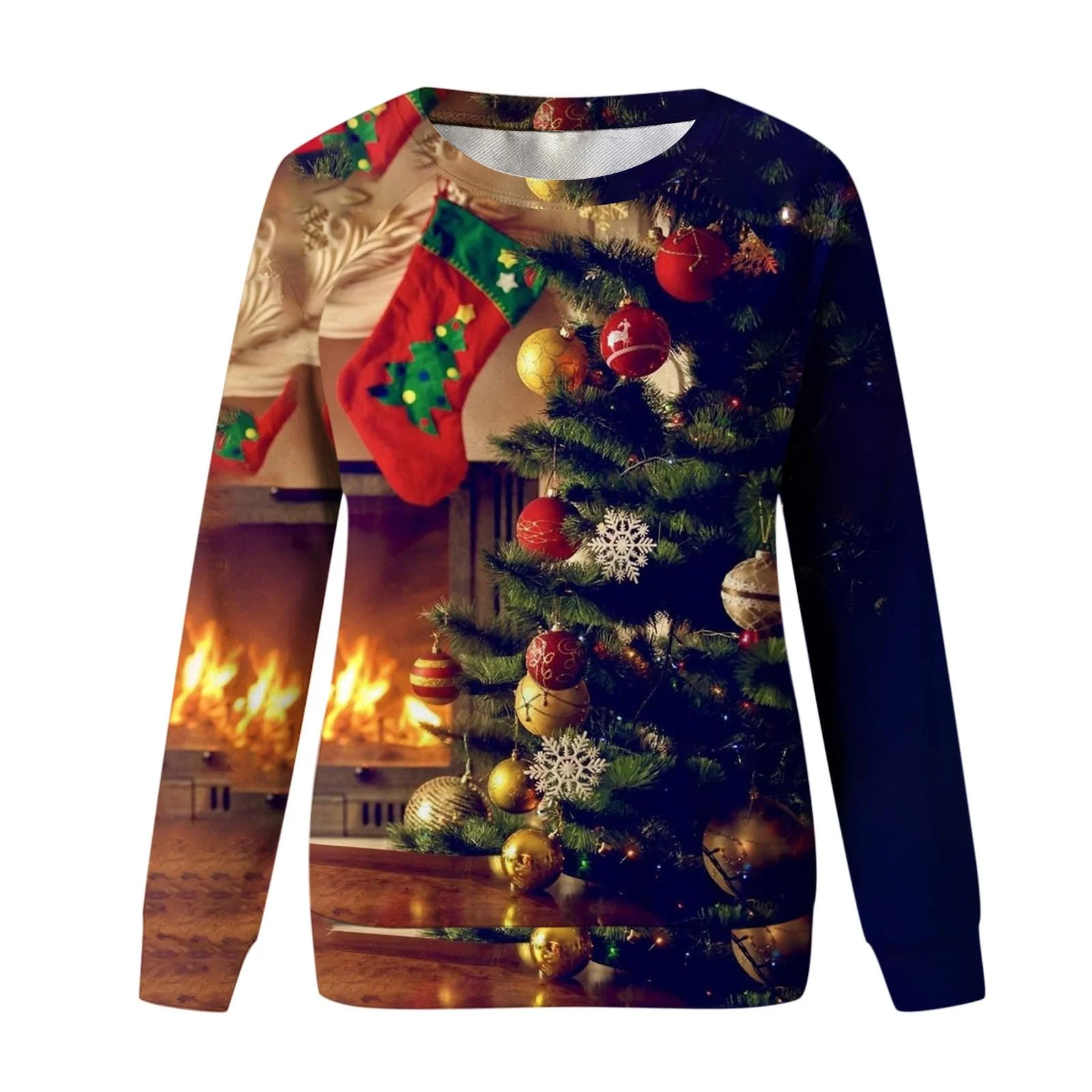 Жіночий Пуловер з круглим вирізом і різдвяним принтом, фото №3