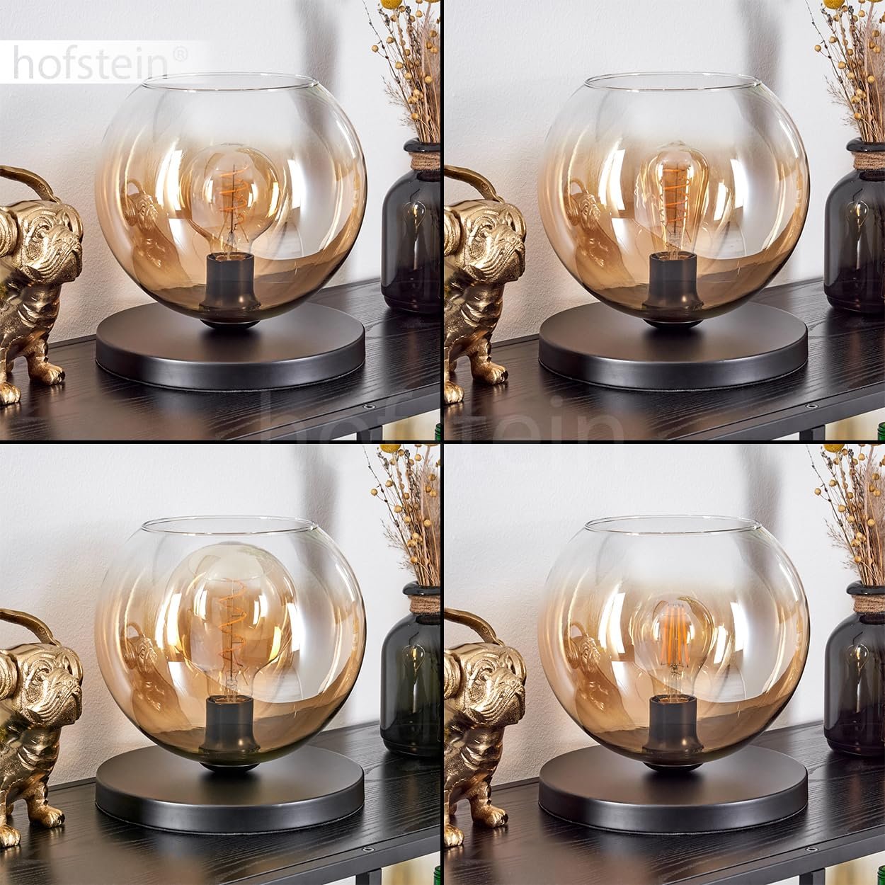 Настільна лампа Koyoto E27 Чорна/Прозора, фото №3