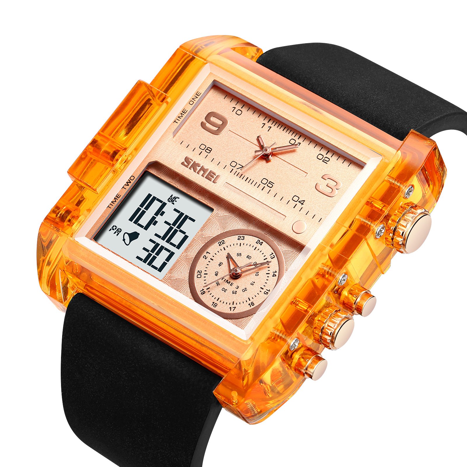 Годинник Skmei 2020AR Amber-Transparent SALE, фото №2