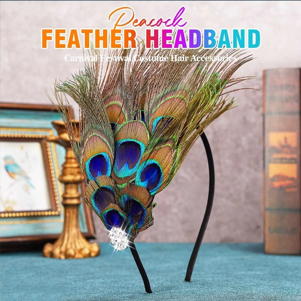 Обруч на голову з пір'ям павича Zoestar 1920-х років, фото №3 Обруч на голову з пір'ям павича Zoestar 1920-х років, фото №3