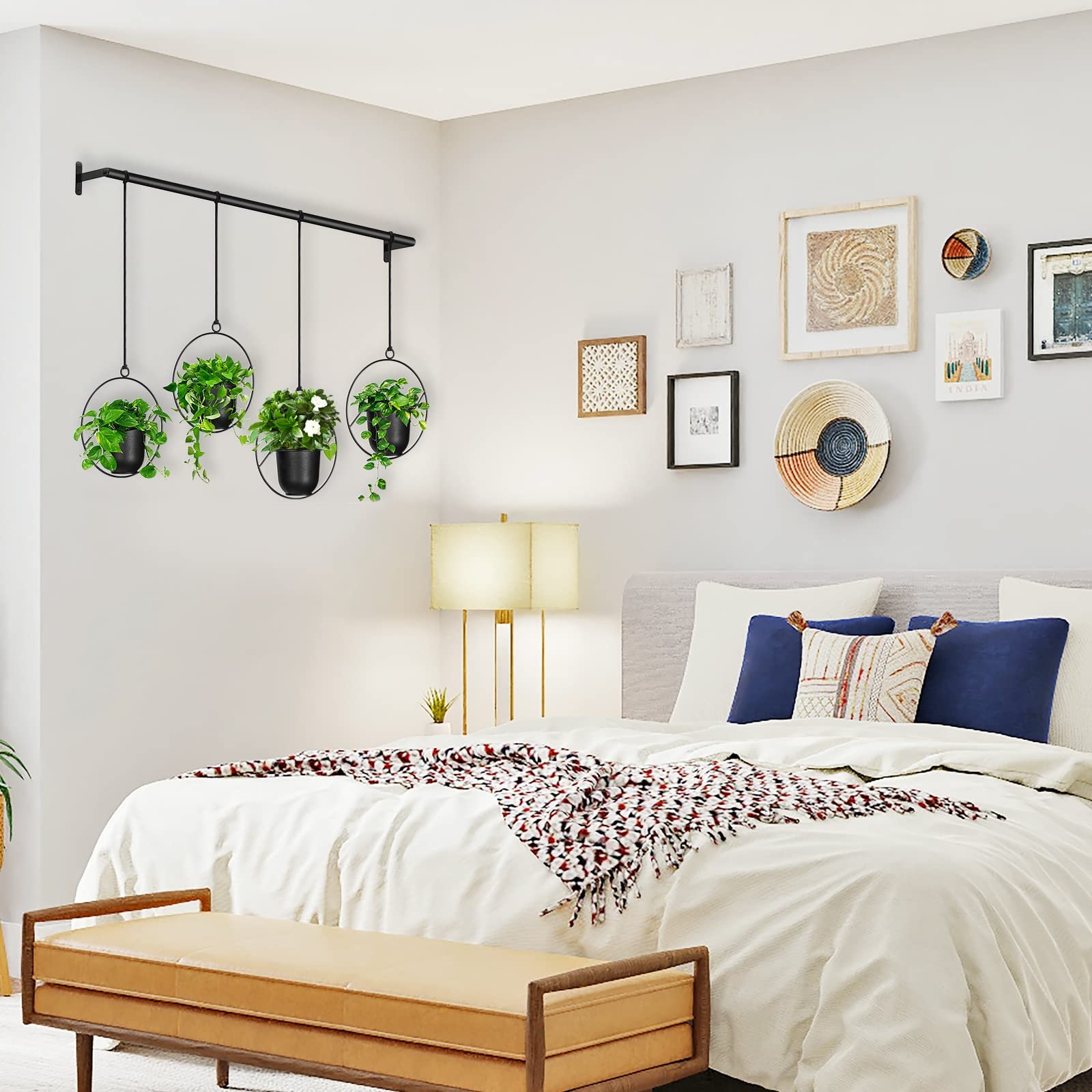 Підвісний квітковий горщик Bomclap Набір 4 шт. Круглі кошики з меламіновим горщиком Чорний, фото №6 Підвісний квітковий горщик Bomclap Набір 4 шт. Круглі кошики з меламіновим горщиком Чорний, фото №6