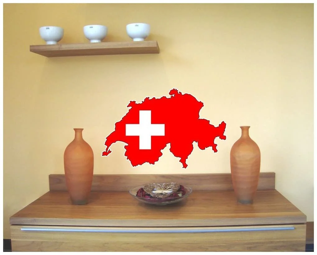 Наклейка на стіну Прапор Швейцарії в національних кольорах, фото №3