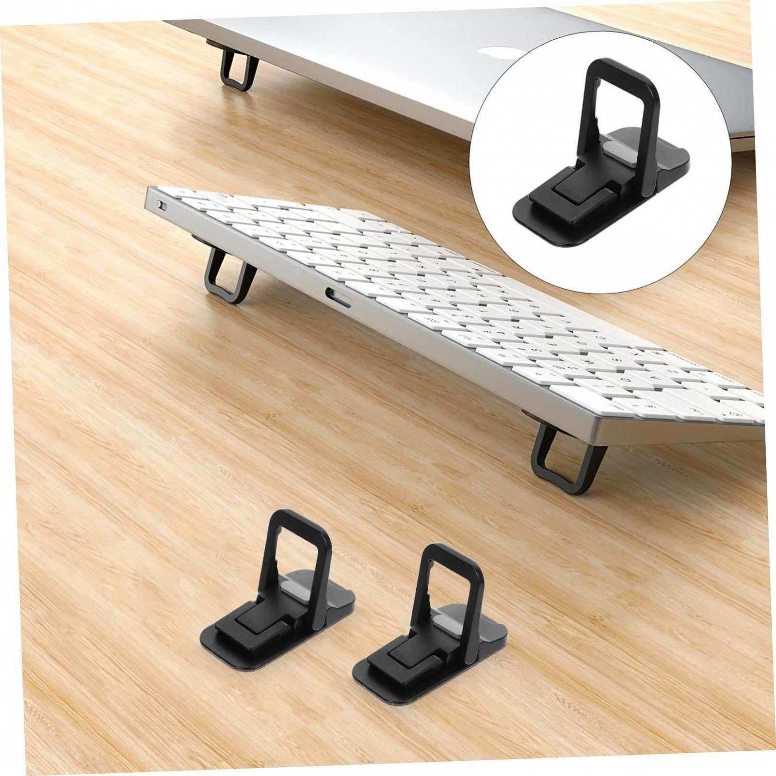 Подставка для ноутбука Veemoon Эргономичная складная компактная Держатель для ноутбука Невидимый клей на спинке Экономия места Улучшенная осанка Мобильный аксессуар для ноутбука для стола Черный, фото №8